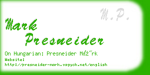 mark presneider business card